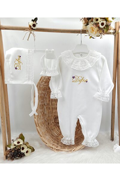 gros shop Yeni Doğan Danteli 3'lü Hastane Çıkış Tulum Seti - Mevlüt Seti (KİŞ...