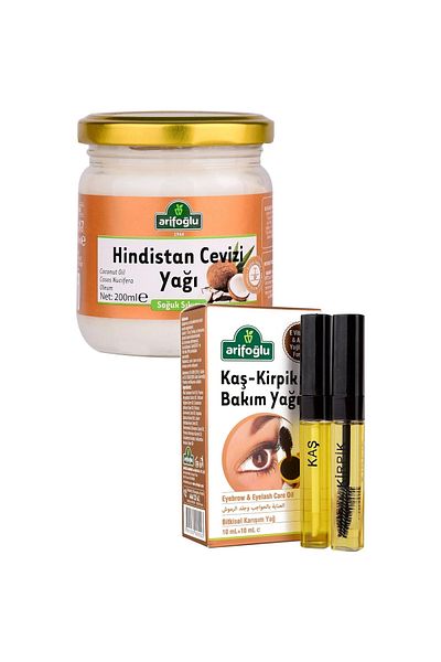 Arifoğlu Eyebrow Eyelash 20 ml + Coconut Oil 200 ml Set
