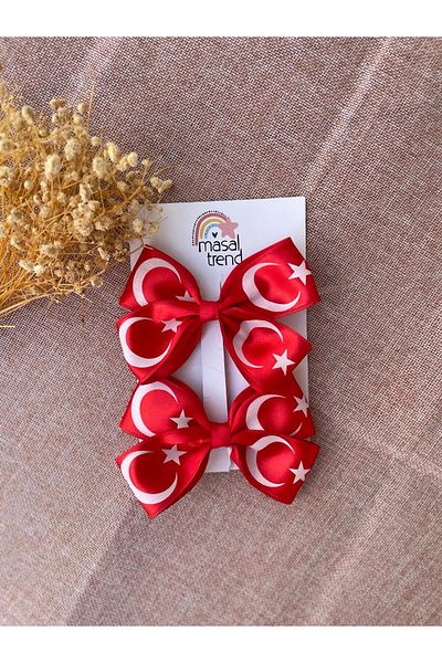 masal trend 2 Piece Clip Buckle with Crescent Star and Turkish Flag 29 October-18 March-23 April