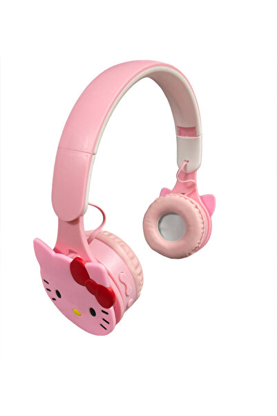 NETAVANTAJ Hello Kitty Kablosuz Bluetooth Katlanabilir Kulaküstü Kulaklık Pembe