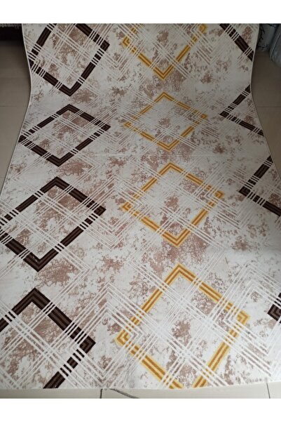 Aslan Home Sarı Renk Yumuşak Yıkanabilir Kaymaz Taban Dört Mevsimlik Salon Ba...