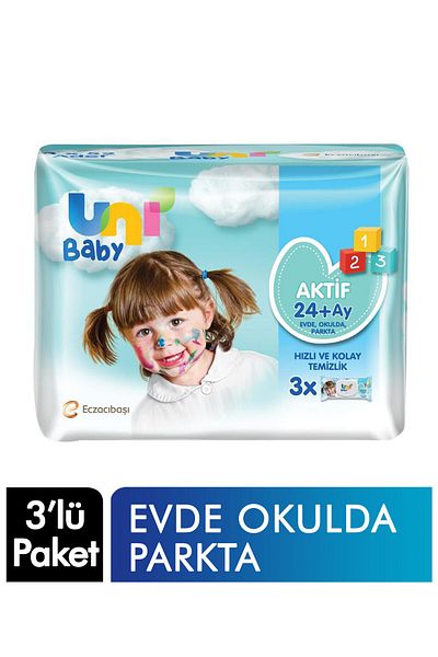 Uni Baby Organic Active Baby Wet Wipes 3x52 Pieces Economic Package