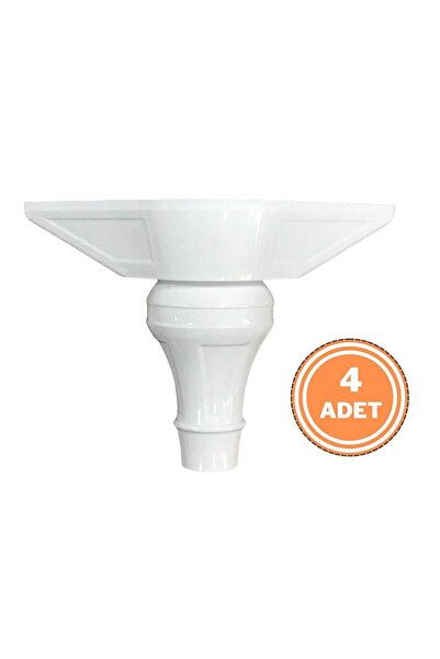 EYM 4 Adet Şahin Lükens Ayak Mobilya Koltuk Ayağı 14-17 cm Ayarlı Beyaz