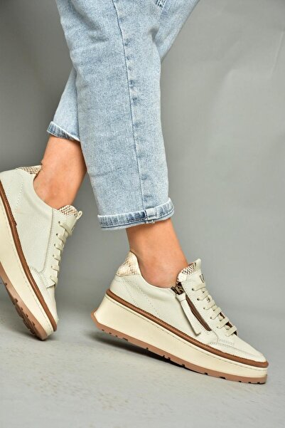 Fox Shoes P555306603 Μπεζ Γνήσιο Δέρμα Αθλητικά Αθλητικά Παπούτσια