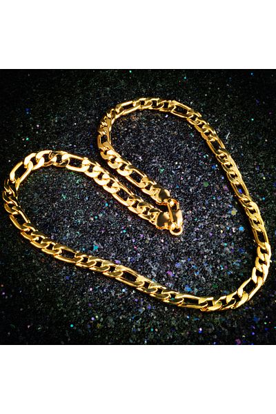 zeynep Z&D Accessory 316L Gold Steel Figaro 60 cm Necklace