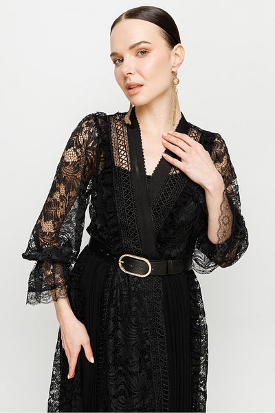 Nefeli Cloaked Lace Detail Dress