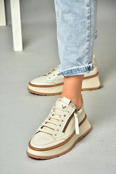 Fox Shoes P555306603 Μπεζ Γνήσιο Δέρμα Αθλητικά Αθλητικά Παπούτσια