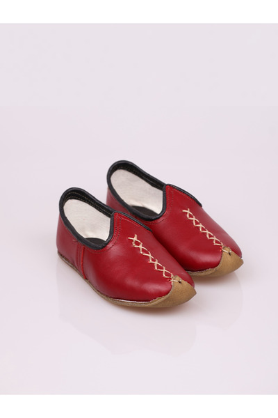 Ertay Deri Çocuklar İçin El Yapımı Hakiki Deri Yöresel Yemeni Çarıklar