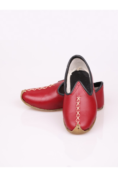 Ertay Deri Çocuklar İçin El Yapımı Hakiki Deri Yöresel Yemeni Çarıklar