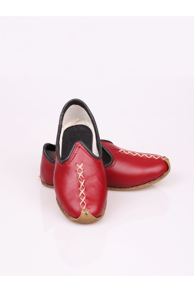 Ertay Deri Çocuklar İçin El Yapımı Hakiki Deri Yöresel Yemeni Çarıklar