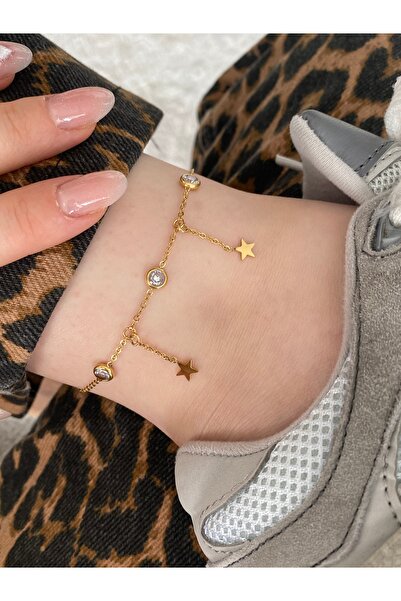 Pinery Jewels Çelik Kararmaz Altın Kaplama Kadın Halhal