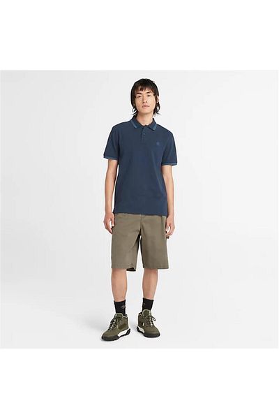 Timberland Tipped Pique Short Sleeve Polo Dark Sapphire Men's T-Shirt