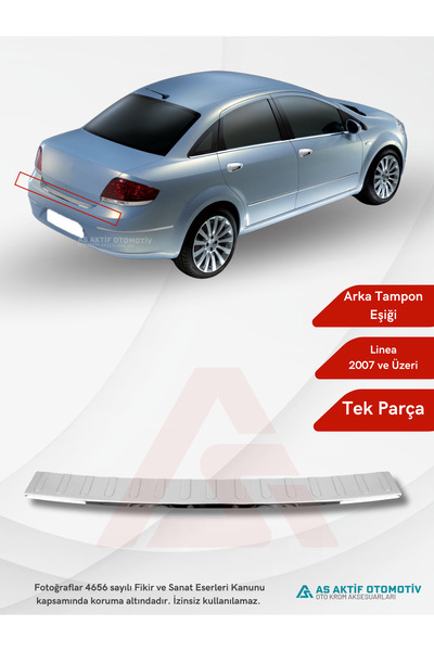 as aktif otomotiv oto krom aksesuarları Fiat Linea SD Arka Tampon Eşiği 2007 ...