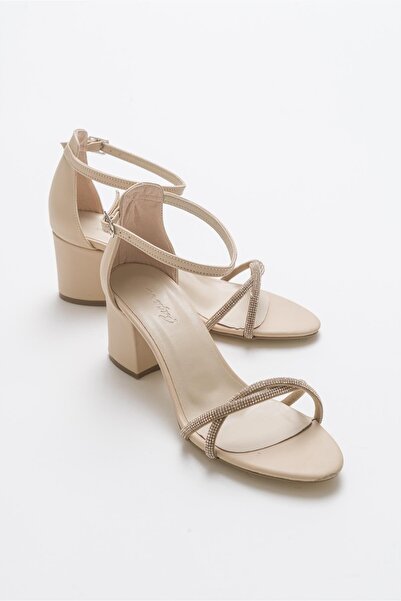 Çaçaroz Ayakkabı Topuklu Büyük Numara Taslı Tek Bant Abiye Ayakkabı