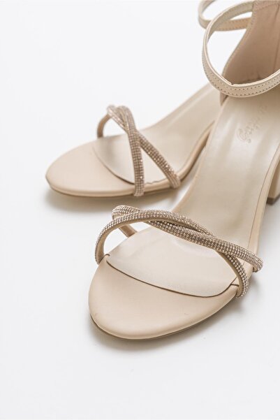 Çaçaroz Ayakkabı Topuklu Büyük Numara Taslı Tek Bant Abiye Ayakkabı