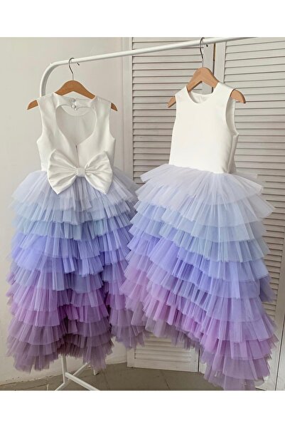 INDRESS STUDIO Kız Çocuk Lila Sırt Kalp Detaylı Elbise