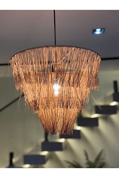 Genel Markalar Rattan Avize 40 cm, İskandinav Bohem, Özel Tasarım, Salon, Mutfak, Ofis İçin Aydınlatma