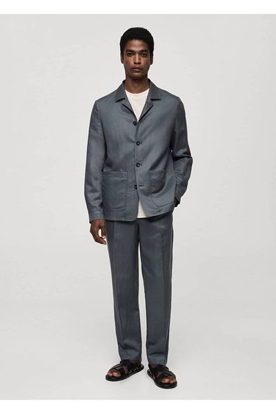 MANGO Man Slim-Fit-Blazerjacke aus Lyocell-Leinen