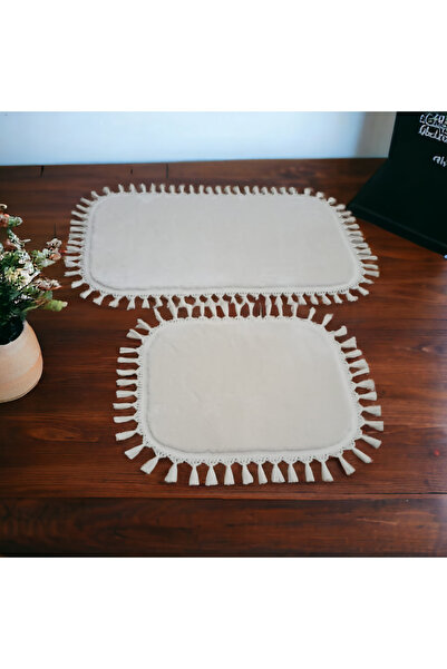 Altun Сучасний набір великих килимків Post Pelüş XLL - з помпонами, нековзною основою 60*100 50*60