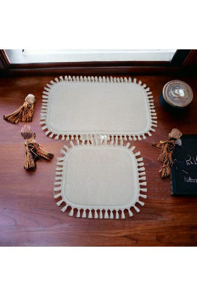 Altun Сучасний набір великих килимків Post Pelüş XLL - з помпонами, нековзною основою 60*100 50*60