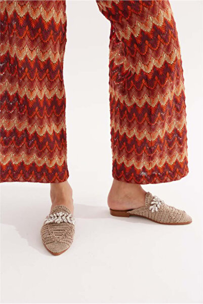 StWenn Дамски чехли със скъпоценни камъни Затворени предни дантелени плетени чехли Домашни чехли Външни чехли