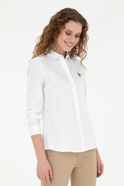 U.S. Polo Assn. BAZA. Polo Assn. Guler cămașă cu mânecă lungă Cămașă albă de damă 1840357