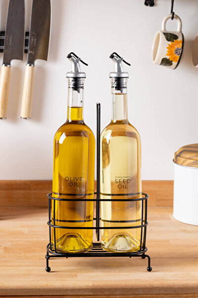 FH finehome Cremma Black Oil Pot - 2-Piece with Stand