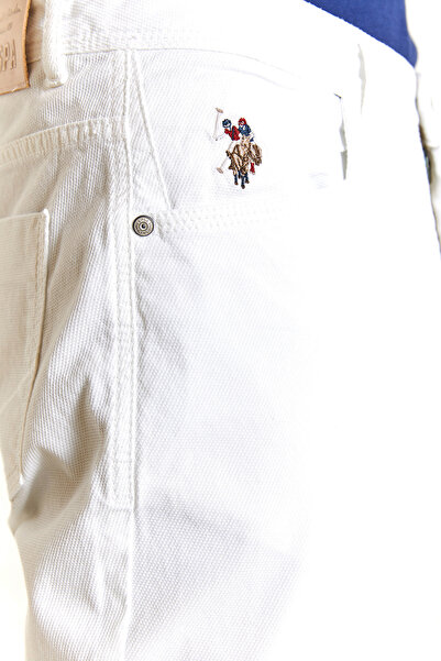U.S. Polo Assn. U.S. Polo Assn. Standart Kalıp Düz Paça Normal Bel Beyaz Erkek Pantolon 1873679