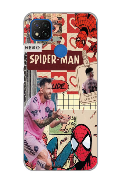 Magic Ring Xiaomi Redmi 9C / 10A Uyumlu Lionel Messi ve Spiderman Tasarımlı Ş...