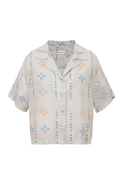 Le Monade Dreams Yıldız Desenli Kısa Kollu Gömlek