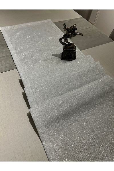 Zeren Home Aspect de in Glitter Linen Silver Runner 40 x 160