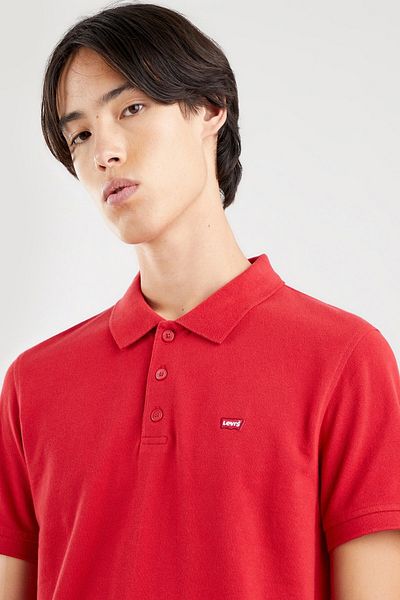 Levi's Levis Polo Neck Relaxed Fit Short Sleeve Red Men's 100% Cotton T-Shirt A0229-0009