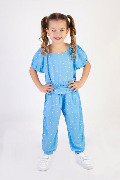 Harika KIDS Girl's Woven Fabric Polka Dot Bottom-Top Set