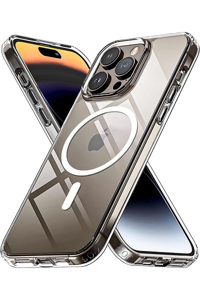 Store Case Compatible with iPhone 14 Pro Max Ultra Transparent Appearance and Paint on the Circle Part