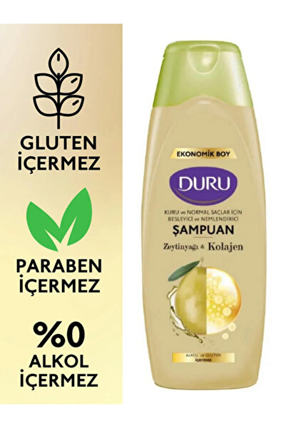 Duru Kuru ve Normal Saçlar için Şampuan Zeytinyağı&Kolajen 700 ML 3 ADET