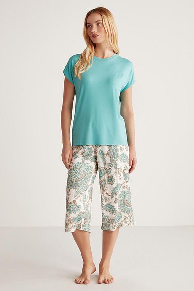 Catherine's Costum capris cu textura moale