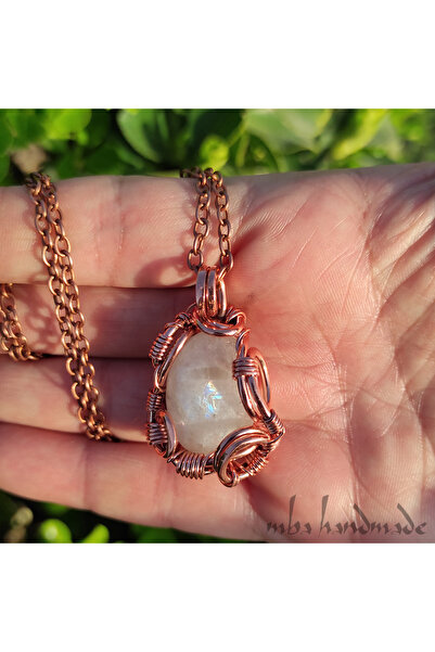 mba handmade jewelry Aytaşı Kristali El Yapımı Otantik Kolye - Tek Ürün