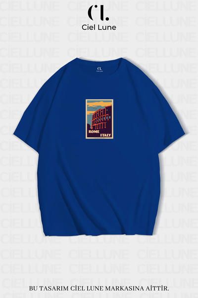 NEVERMIND Unisex Femei Bărbați Roma Imprimat Italian Design Special Tricou ov...