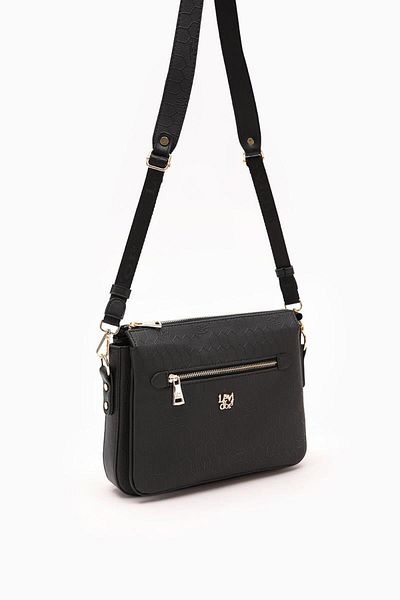 Levidor Black Text Printed Shoulder Bag