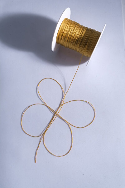 Eskişehir hobi sanat Κορδόνι χάντρες προσευχής 0,5 mm Σκούρο Χρυσό Κίτρινο 50 μέτρα