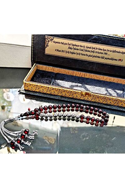 kehribarkolye SÜRMELİ ATES KEHRIBAR TESBIH GÜMÜŞ PÜSKÜL TASARIMLI KUTULU BELGELI