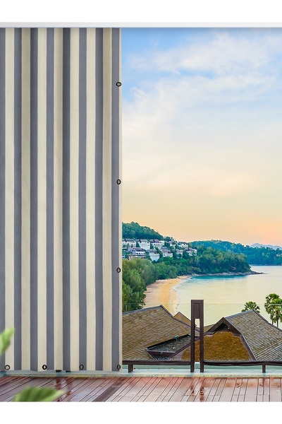 ALTINPAMUK Cortina de balcon Grey Cream Elite - Prelata cu ochi Enxboy