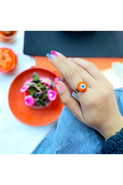 nazarboncuğu حلقة زجاجية قابلة للتعديل مع شكل زجاجي مصنوع يدويًا