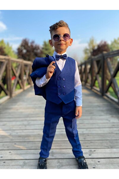 Buse&Eylül Bebe Costum pentru băiat Indigo din cinci piese