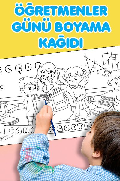 Sim Tasarım SimKids November 24 Teachers' Day My Dear Teacher Giant Painting Paper 2.5 meters