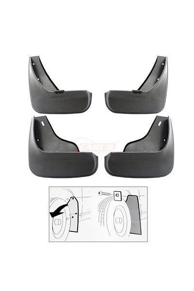 OTOMOR AKSESUAR PAÇALIK BOMBED CURVED SET OF 4 BLACK