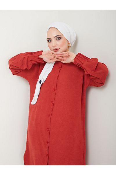 VOLT CLOTHİNG Gerippte Maxi-Tunika „Ayrobin“ für Damen