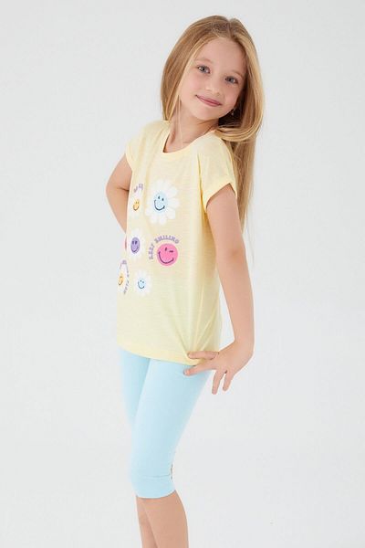 Rolypoly Rp3080-2 Girl Keep Smiling Baby Yellow Capri Set