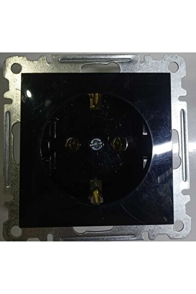 MAKEL Karea Siyah Topraklı Priz Çerçevesiz