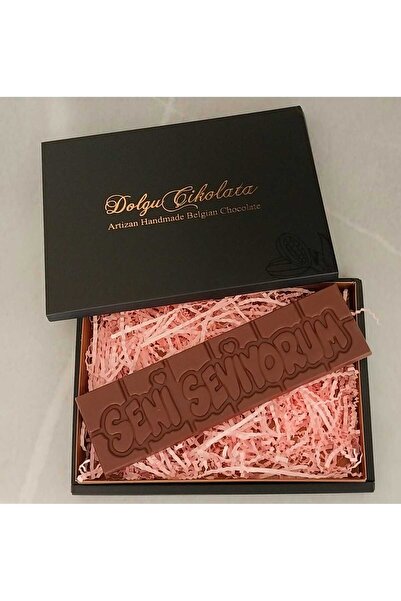 DOLGU ÇİKOLATA SENİ SEVİYORUM BÜYÜK TABLET GLÜTENSİZ VEGAN ÇİKOLATA